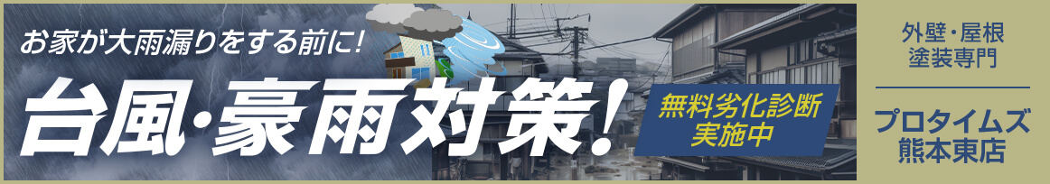 お家が大雨漏りする前に、台風・豪雨対策を！